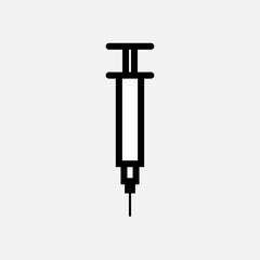 Syringe Icon. Medicine, Sign of Vaccination. Healthcare Element Symbol - Vector.