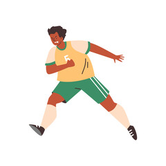 Fototapeta na wymiar Angry running boy in football uniform flat style, vector illustration