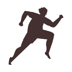 Fototapeta na wymiar Football soccer player man silhouette in action, cartoon outline athlete running vector illustration isolated on white