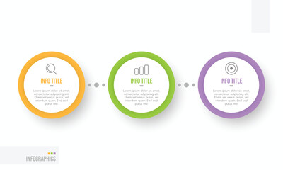 Vector Infographic label design template with marketing icons and 3 options or steps