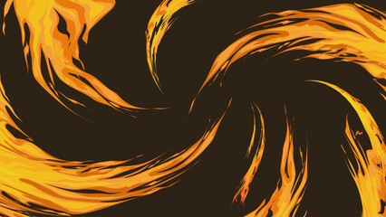 Fire tornado, flames, fire vortex, illustration comic, flat design vector, background