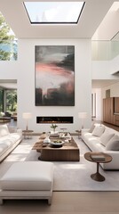 Contemporary Elegance: A Minimalist Living Room for Social Gatherings. Generative AI 3