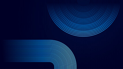 Futuristic blue abstract background with stripes, lines and waves. Vector Illustration