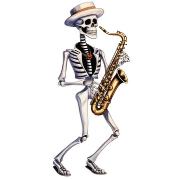 recommend clip art: Watercolor Halloween Skeleton (AI Generated)