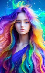 Colorful portrait of a teen with makeup