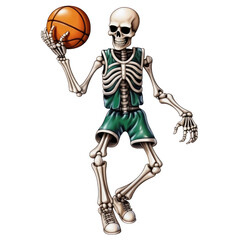 Fototapeta na wymiar Watercolor Halloween Skeleton (AI Generated)