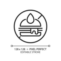 2D pixel perfect editable black junk food icon, isolated vector, thin line illustration representing allergen free.