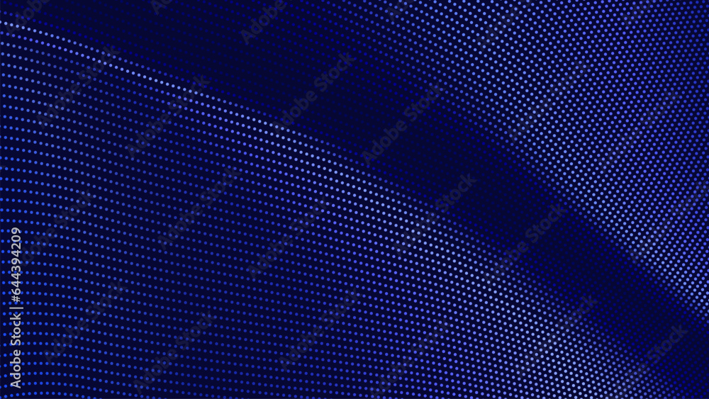 Poster blue dots dynamic particles, tech background vector