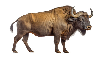 bison isolated on transparent background cutout