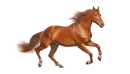 brown horse run isolated on transparent background cutout