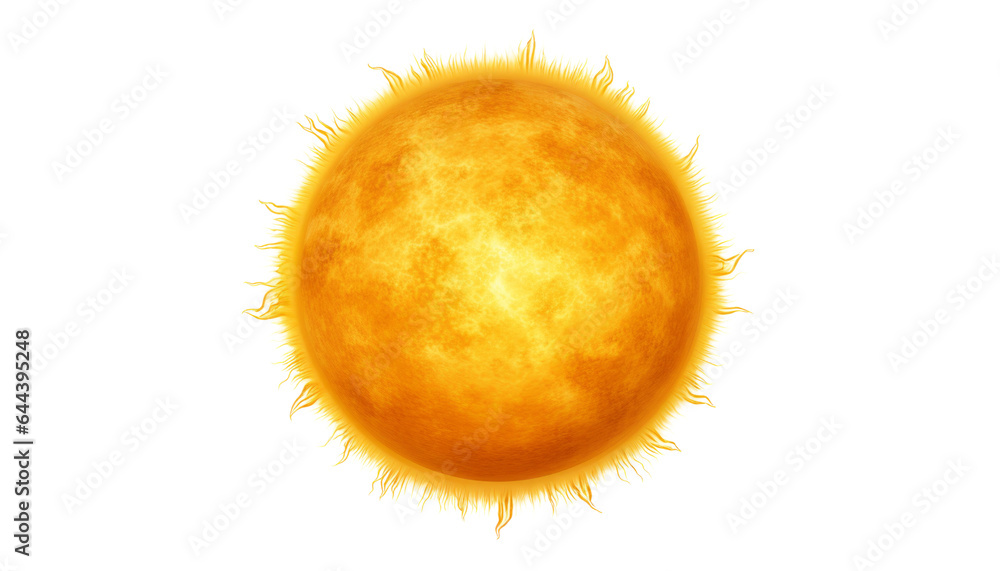 Wall mural hot sun isolated on transparent background cutout - Wall murals
