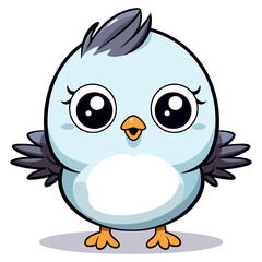 Cute blue bird cartoon, generative ai,