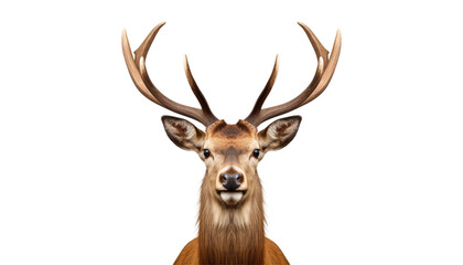 Fototapeta premium head of deer isolated on transparent background cutout