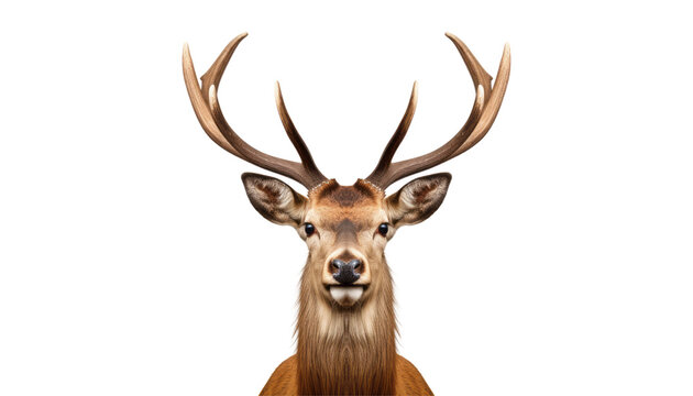 head of deer isolated on transparent background cutout