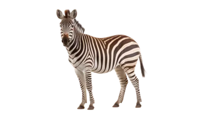 Poster zebra isolated on transparent background cutout © Papugrat