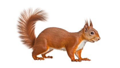 squirrel isolated on transparent background cutout
