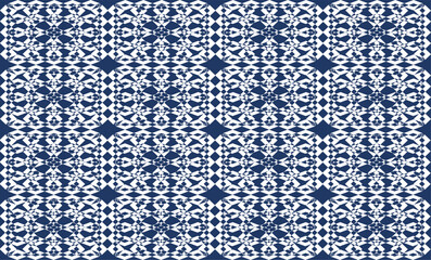 set of blue seamless print patterns, gradient chessboard repeat checkerboard pattern design for fabric printing or vintage wallpaper or retro background