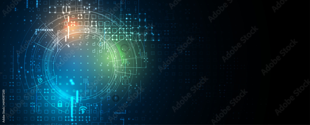 Aufkleber Technology abstract futuristic background for internet business. Big data concept.