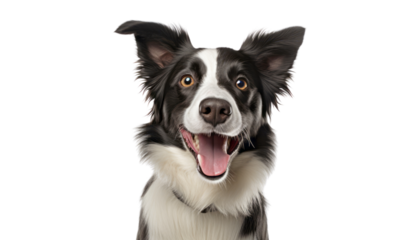 border collie puppy isolated on transparent background cutout