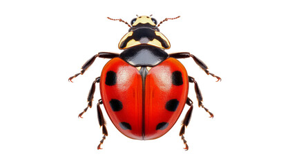 red ladybug isolated on transparent background cutout