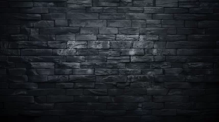 Crédence de cuisine en verre imprimé Mur de briques Black brick wall