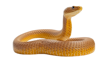 close up of a snake isolated on transparent background cutout