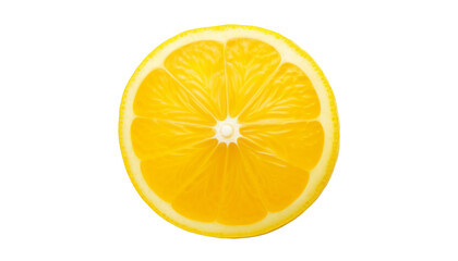 slice of lemon isolated on transparent background cutout