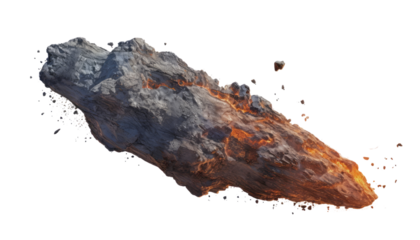 a meteor isolated on transparent background cutout