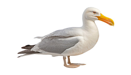 Fototapeta na wymiar close up of a seagull isolated on transparent background cutout