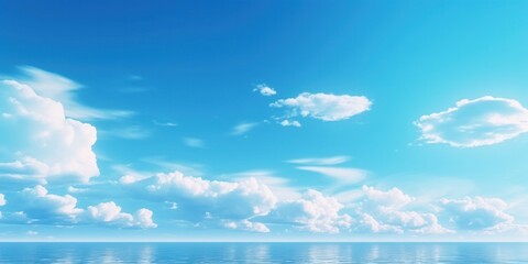 Blue sky with clouds. Beauty clear cloudy in sunshine calm bright winter air background.