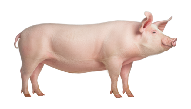 pig isolated on transparent background cutout