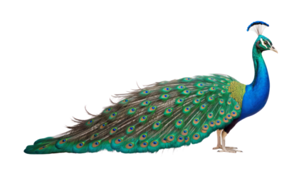 peacock isolated on transparent background cutout