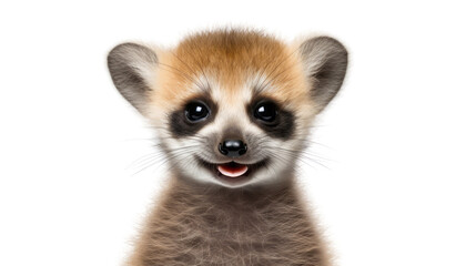 close up of a red panda isolated on transparent background cutout