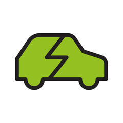 Electric car icon. Flat style icon design illustration