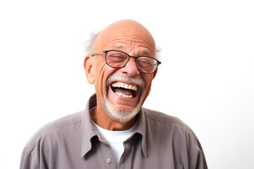 Portrait of a happy man on a white background