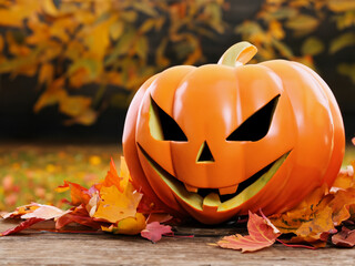 jack o lantern in the garden