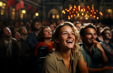 Fototapeta premium Film festival, indoor and outdoor film screening