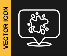 White line Paint spray icon isolated on black background. Vector