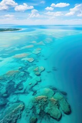 Fototapeta na wymiar Landscape: A stunning aerial view of the vibrant turquoise waters