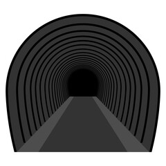 Tunnel icon with road. Vector illustration.
