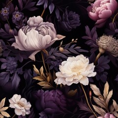 Seamless boho floral pattern with peony flowers. Contemporary design for fabric textile, wedding stationary, wallpaper, DIY, packaging, cards