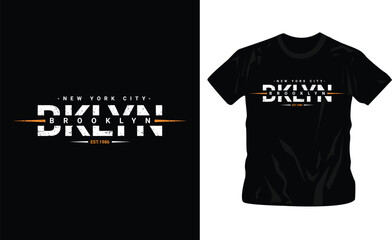 brooklyn vector writing shirt design editable template