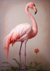 Beautiful pink flamingo