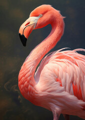 Beautiful pink flamingo
