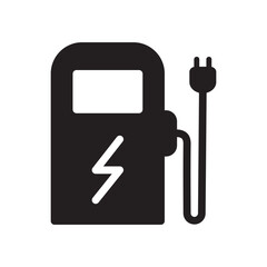 Electric station charger Flat style icon design