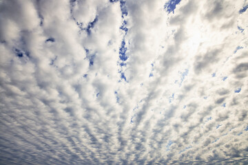 landscape with formation of clouds in the sky on a summer day.