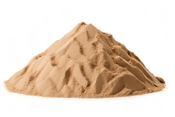 Small heap of sand isolated on white background.