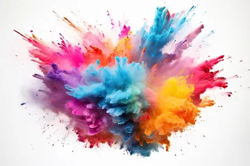 Deurstickers color powder explode colorful illustration © krissikunterbunt