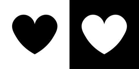 Black heart for design. Different hearts. Love vector illustration.