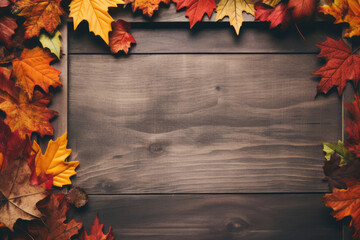 Naklejka na ściany i meble Autumn holiday frame with copy space
